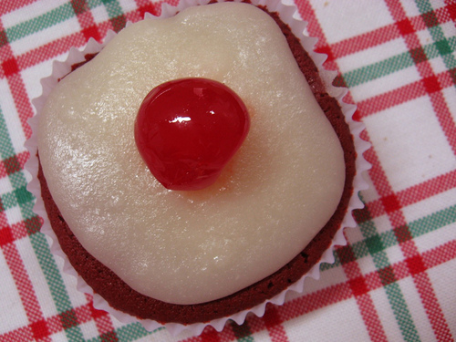 Cupcake de veludo vermelho