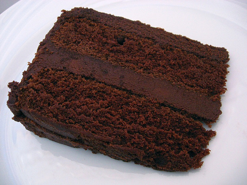 Bolo com ganache de chocolate