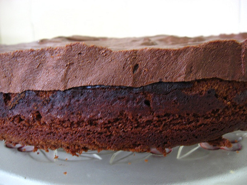 Bolo com ganache de chocolate