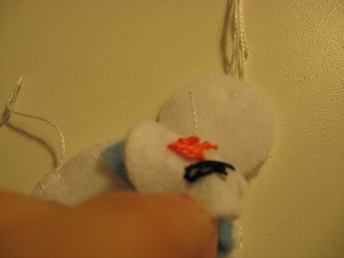 Homem de neve de feltro
