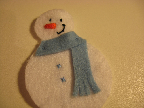 Homem de neve de feltro