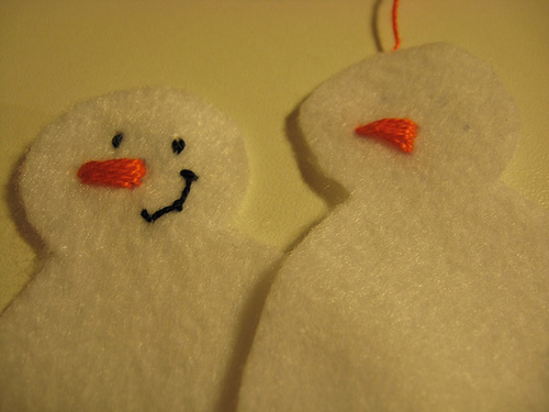 Homem de neve de feltro