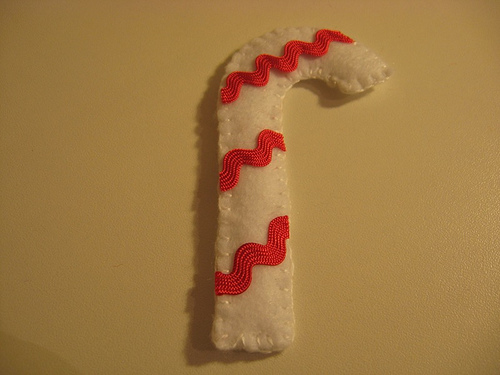 Pirulito de natal de feltro