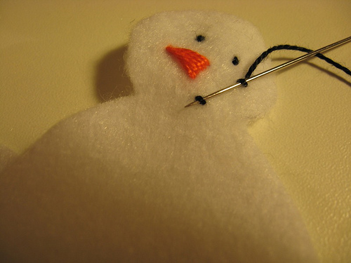 Homem de neve de feltro