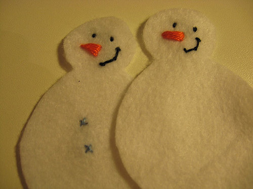 Homem de neve de feltro
