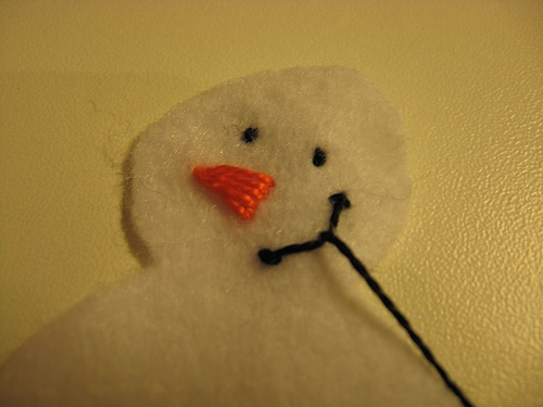 Homem de neve de feltro