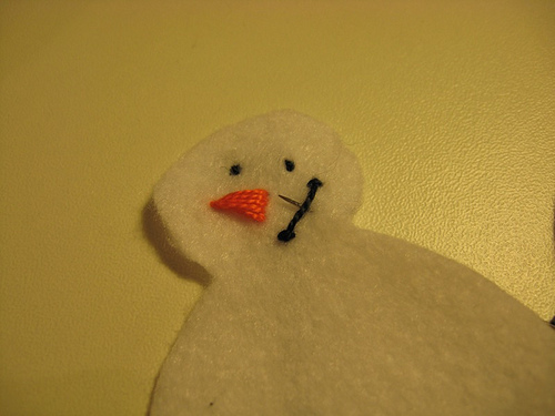 Homem de neve de feltro