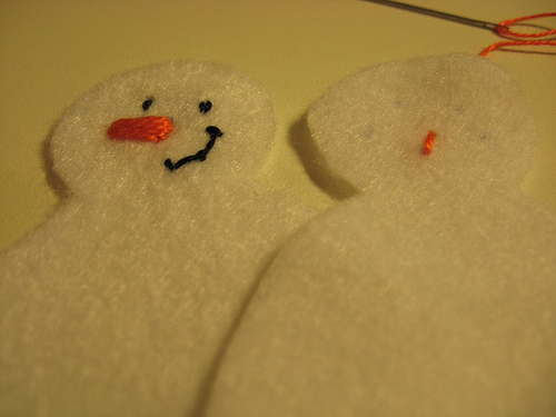 Homem de neve de feltro