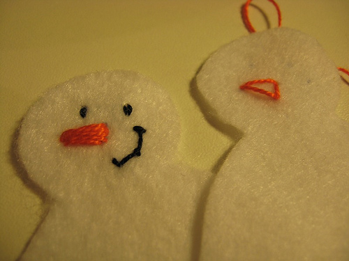 Homem de neve de feltro
