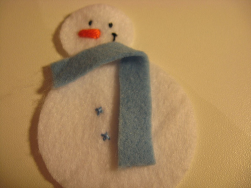 Homem de neve de feltro