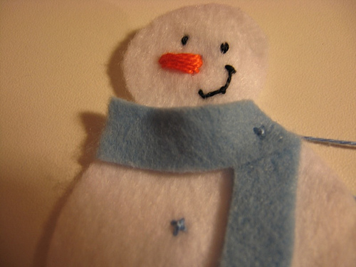 Homem de neve de feltro