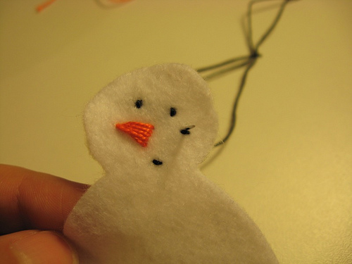Homem de neve de feltro
