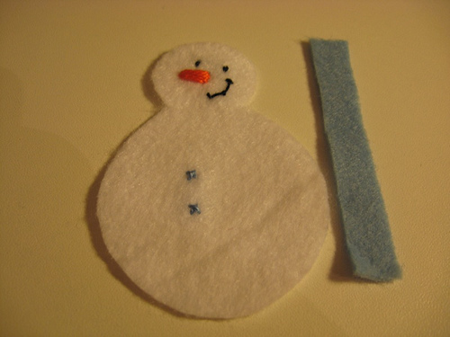 Homem de neve de feltro
