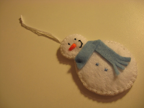 Homem de neve de feltro