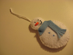 Homem de neve de feltro