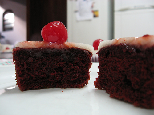 Cupcake de veludo vermelho