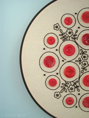 embroidered button display hoop closer
